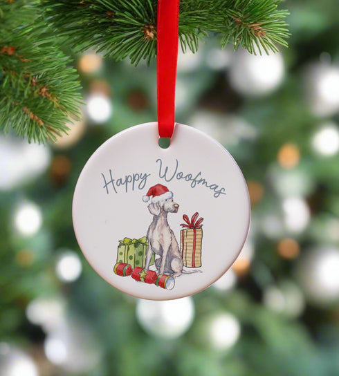 Weimaraner Ceramic Circle Decoration